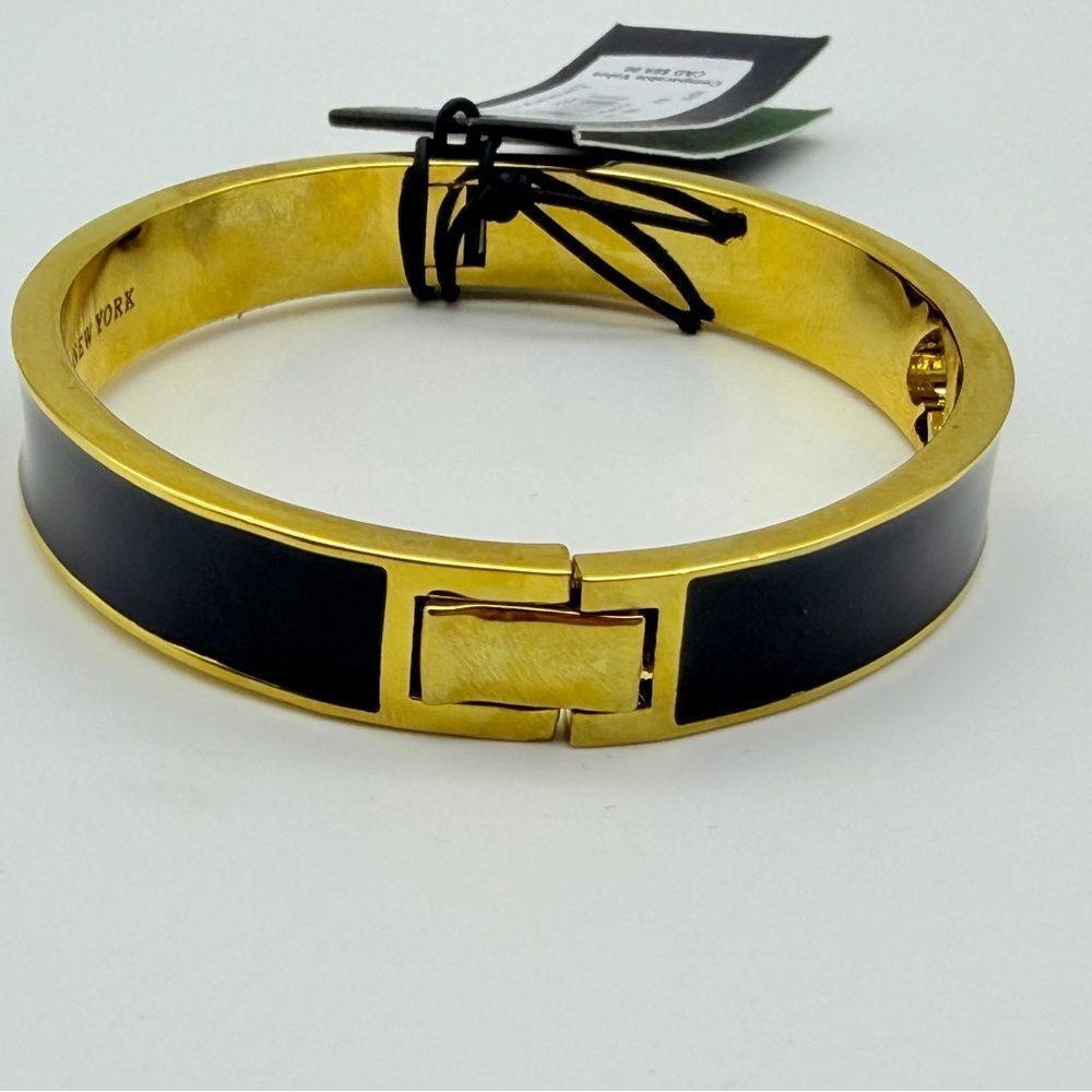 NWT Kate Spade Hole Punch Spad Gold Black  Bracelet - Picture 8 of 12